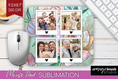 Stained Glass Photo Mouse Pad PNG - Flowers Picture Frame Product Image 1