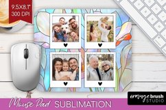 Stained Glass Photo Mouse Pad PNG - Flowers Picture Frame Product Image 1