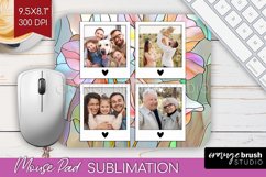 Stained Glass Photo Mouse Pad PNG - Flowers Picture Frame Product Image 1