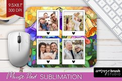 Stained Glass Photo Mouse Pad PNG - Flowers Picture Frame Product Image 1