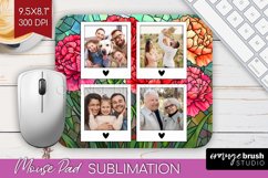 Stained Glass Photo Mouse Pad PNG - Flowers Picture Frame Product Image 1