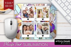 Stained Glass Photo Mouse Pad PNG - Flowers Picture Frame Product Image 1
