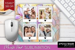 Stained Glass Photo Mouse Pad PNG - Flowers Picture Frame Product Image 1