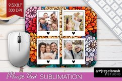 Stained Glass Photo Mouse Pad PNG - Flowers Picture Frame Product Image 1