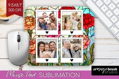 Stained Glass Photo Mouse Pad PNG - Flowers Picture Frame Product Image 1
