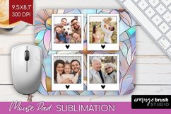 Stained Glass Photo Mouse Pad PNG - Flowers Picture Frame Product Image 1