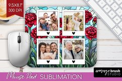 Stained Glass Photo Mouse Pad PNG - Flowers Picture Frame Product Image 1