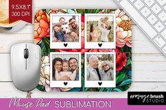 Stained Glass Photo Mouse Pad PNG - Flowers Picture Frame Product Image 1