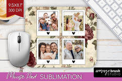 Floral Photo Mouse Pad PNG - Peony Flower Picture Frame Pad Product Image 1