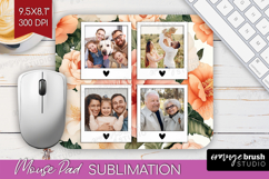Floral Photo Mouse Pad PNG - Peony Flower Picture Frame Pad Product Image 1