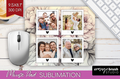Floral Photo Mouse Pad PNG - Peony Flower Picture Frame Pad Product Image 1