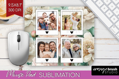 Floral Photo Mouse Pad PNG - Peony Flower Picture Frame Pad Product Image 1
