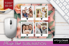 Floral Photo Mouse Pad PNG - Peony Flower Picture Frame Pad Product Image 1