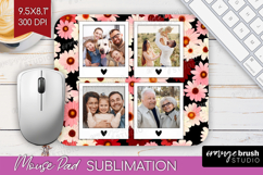 Retro Flowers Photo Mouse Pad PNG - Floral Picture Frame Pad Product Image 1