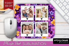 Retro Flowers Photo Mouse Pad PNG - Floral Picture Frame Pad Product Image 1