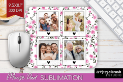 Retro Flowers Photo Mouse Pad PNG - Floral Picture Frame Pad Product Image 1