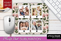 Flowers Photo Mouse Pad PNG - Vintage Floral Picture Frame Product Image 1