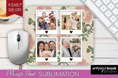 Flowers Photo Mouse Pad PNG - Vintage Floral Picture Frame Product Image 1