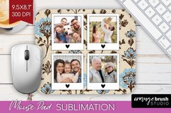 Flowers Photo Mouse Pad PNG - Vintage Floral Picture Frame Product Image 1