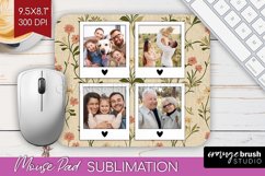 Flowers Photo Mouse Pad PNG - Vintage Floral Picture Frame Product Image 1