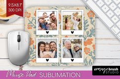 Flowers Photo Mouse Pad PNG - Vintage Floral Picture Frame Product Image 1