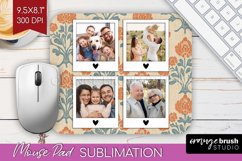 Flowers Photo Mouse Pad PNG - Vintage Floral Picture Frame Product Image 1