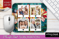 Stained Glass Photo Mouse Pad PNG - Flowers Picture Frame Product Image 1
