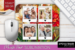 Stained Glass Photo Mouse Pad PNG - Flowers Picture Frame Product Image 1