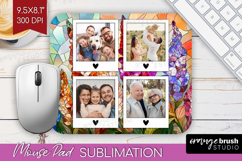 Stained Glass Photo Mouse Pad PNG - Flowers Picture Frame Product Image 1