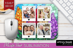 Stained Glass Photo Mouse Pad PNG - Flowers Picture Frame Product Image 1