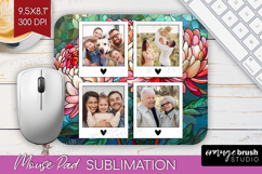 Stained Glass Photo Mouse Pad PNG - Flowers Picture Frame Product Image 1