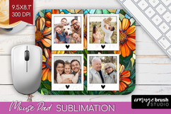 Stained Glass Photo Mouse Pad PNG - Flowers Picture Frame Product Image 1