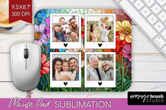 Stained Glass Photo Mouse Pad PNG - Flowers Picture Frame Product Image 1