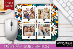 Stained Glass Photo Mouse Pad PNG - Flowers Picture Frame Product Image 1