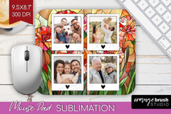 Stained Glass Photo Mouse Pad PNG - Flowers Picture Frame Product Image 1