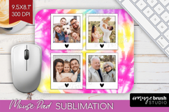 Tie Dye Photo Mouse Pad PNG - Rainbow Picture Frame Mouse Product Image 1