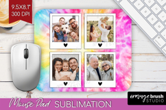 Tie Dye Photo Mouse Pad PNG - Rainbow Picture Frame Mouse Product Image 1