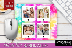 Tie Dye Photo Mouse Pad PNG - Rainbow Picture Frame Mouse Product Image 1