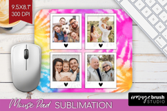 Tie Dye Photo Mouse Pad PNG - Rainbow Picture Frame Mouse Product Image 1