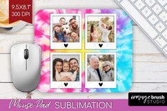Tie Dye Photo Mouse Pad PNG - Rainbow Picture Frame Mouse Product Image 1