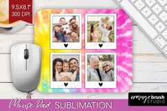 Tie Dye Photo Mouse Pad PNG - Rainbow Picture Frame Mouse Product Image 1