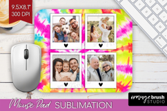 Tie Dye Photo Mouse Pad PNG - Rainbow Picture Frame Mouse Product Image 1
