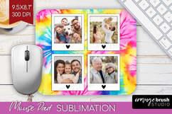 Tie Dye Photo Mouse Pad PNG - Rainbow Picture Frame Mouse Product Image 1
