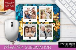 Stained Glass Photo Mouse Pad PNG - Flowers Picture Frame Product Image 1