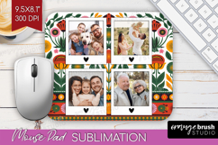 Folk Flowers Photo Mouse Pad PNG - Floral Picture Frame Pad Product Image 1