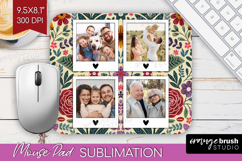 Folk Flowers Photo Mouse Pad PNG - Floral Picture Frame Pad Product Image 1
