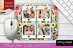 Folk Flowers Photo Mouse Pad PNG - Floral Picture Frame Pad Product Image 1