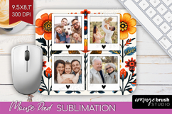 Folk Flowers Photo Mouse Pad PNG - Floral Picture Frame Pad Product Image 1