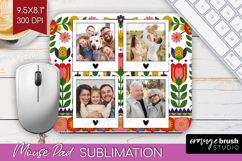 Folk Flowers Photo Mouse Pad PNG - Floral Picture Frame Pad Product Image 1
