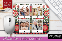 Folk Flowers Photo Mouse Pad PNG - Floral Picture Frame Pad Product Image 1